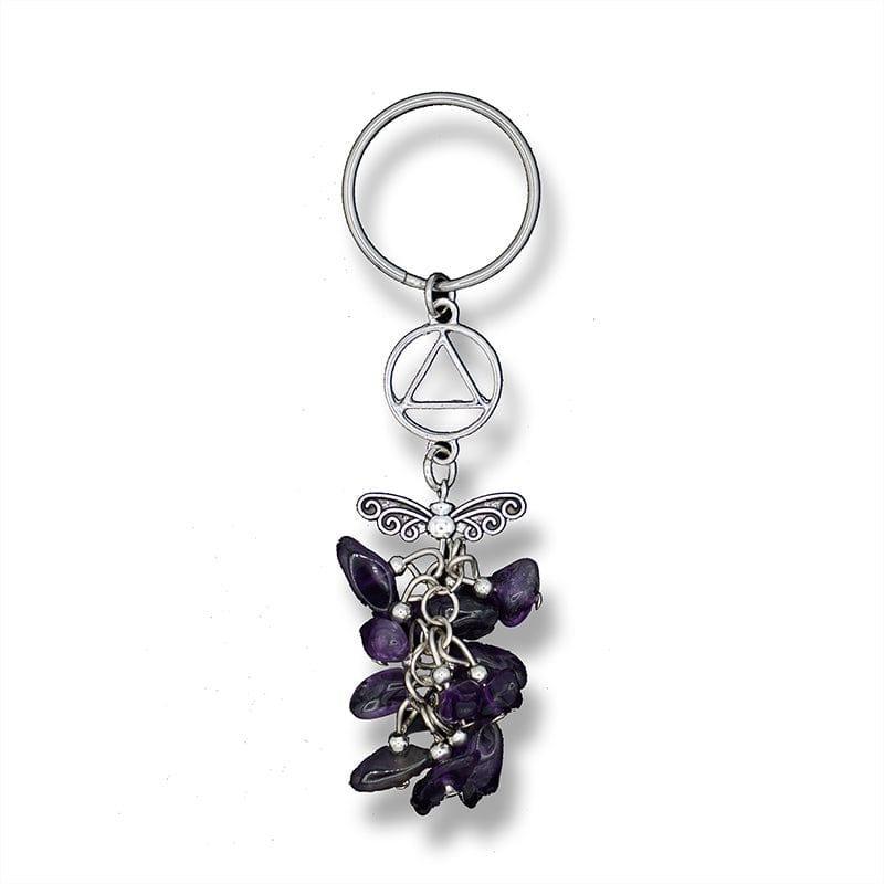 Amethyst Butterfly Recovery Keychain - The Token Shop