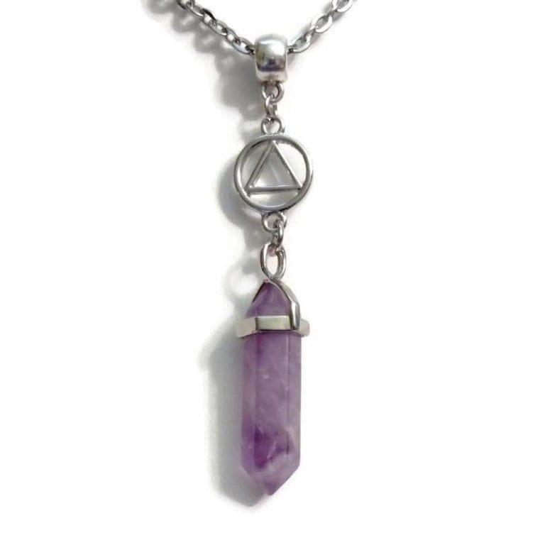 Amethyst Crystal Drop Necklace AA - The Token Shop