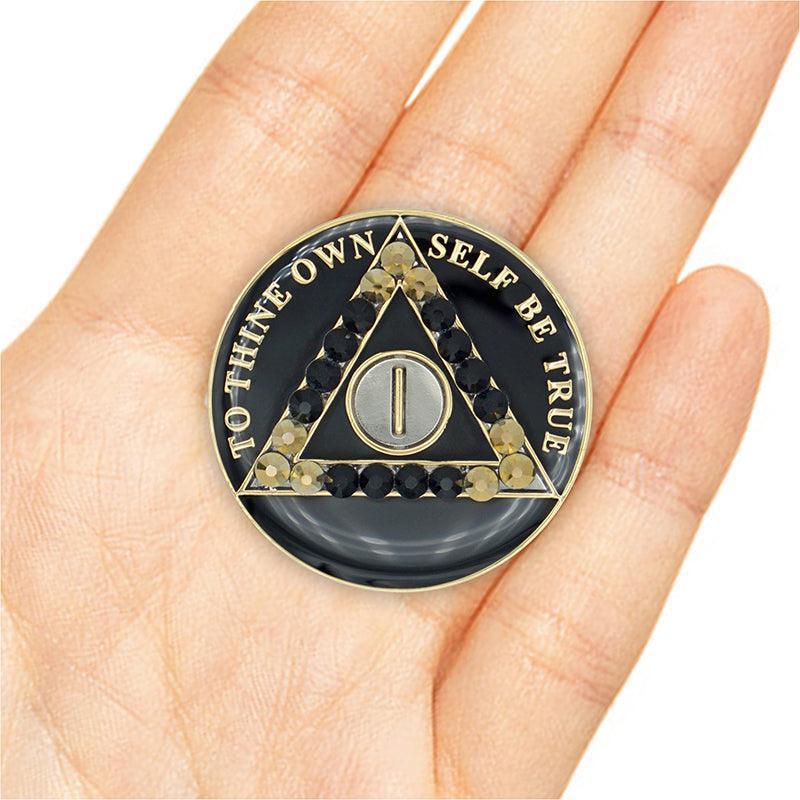 Crystallized Black Triplate AA Chips - The Token Shop