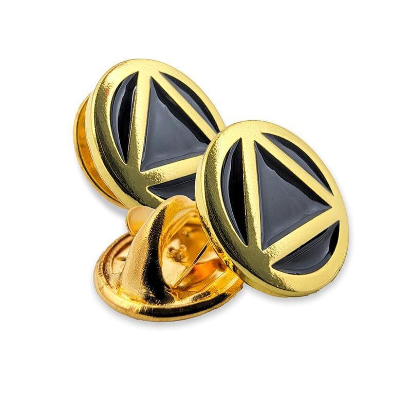 Gold Circle Triangle Motif Pin - The Token Shop