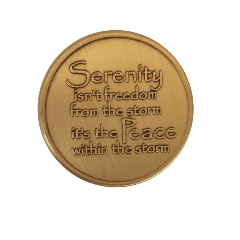 Serenity is Peace Within the Storm Wendells Bronze Affirmation Medallions - The Token Shop