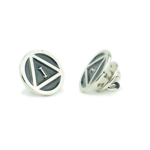 Silver Circle Triangle Motif Yearly Pin - The Token Shop