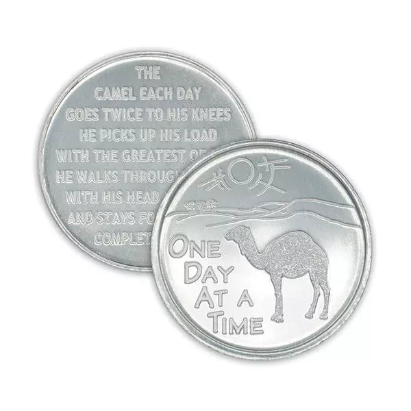 Camel One Day At A Time Aluminum Coin - The Token Shop