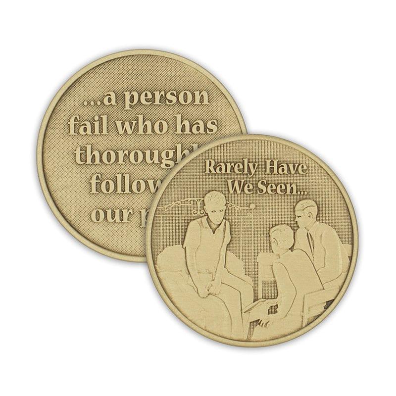3 Men Bed Wendells Bronze Affirmation Medallions - The Token Shop