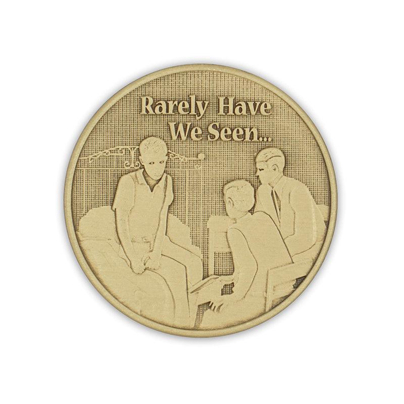 3 Men Bed Wendells Bronze Affirmation Medallions - The Token Shop