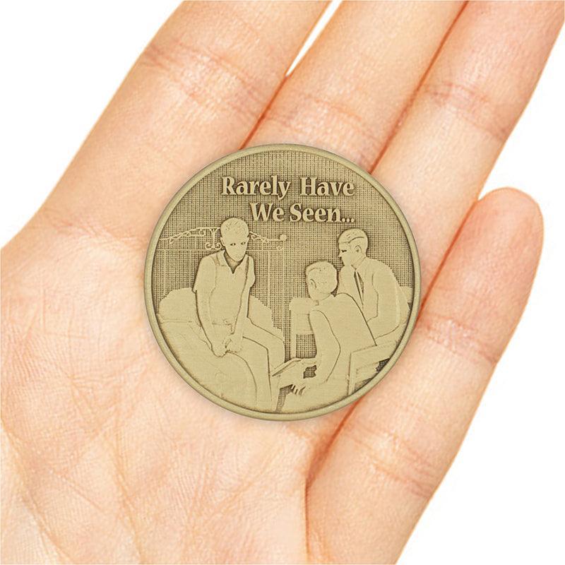3 Men Bed Wendells Bronze Affirmation Medallions - The Token Shop