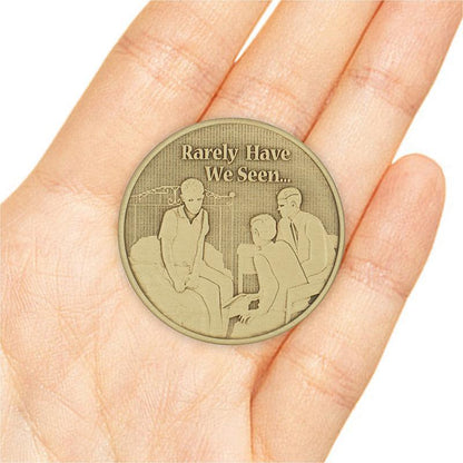 3 Men Bed Wendells Bronze Affirmation Medallions - The Token Shop
