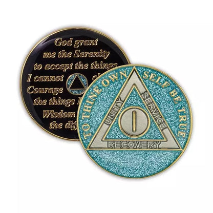 Blue Glitter Triplate AA Chips - The Token Shop