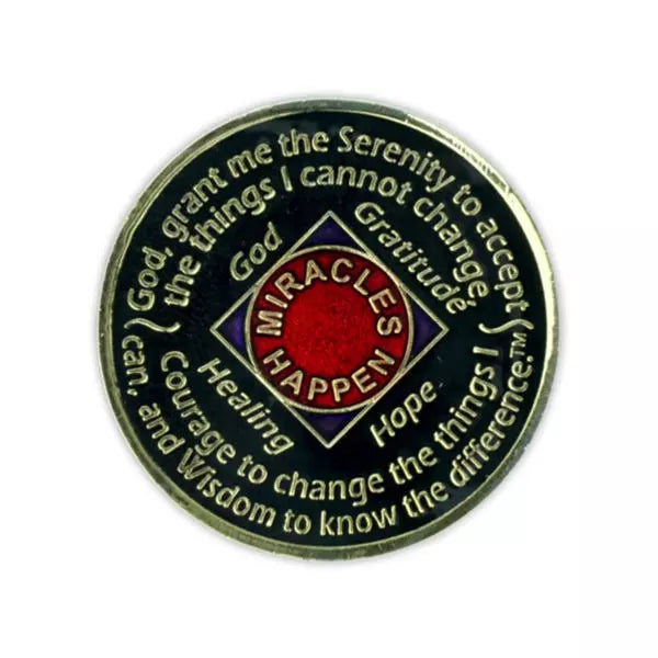 Brilliant Black & Red Triplate NA Medallions - The Token Shop