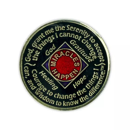 Brilliant Black & Red Triplate NA Medallions - The Token Shop