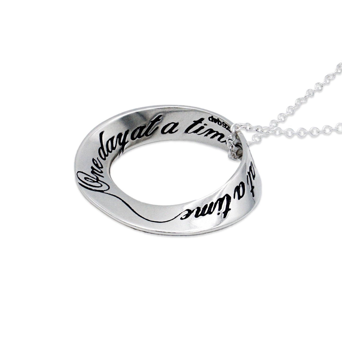 One Day At A Time Mobius Sterling Silver AA Necklace - The Token Shop