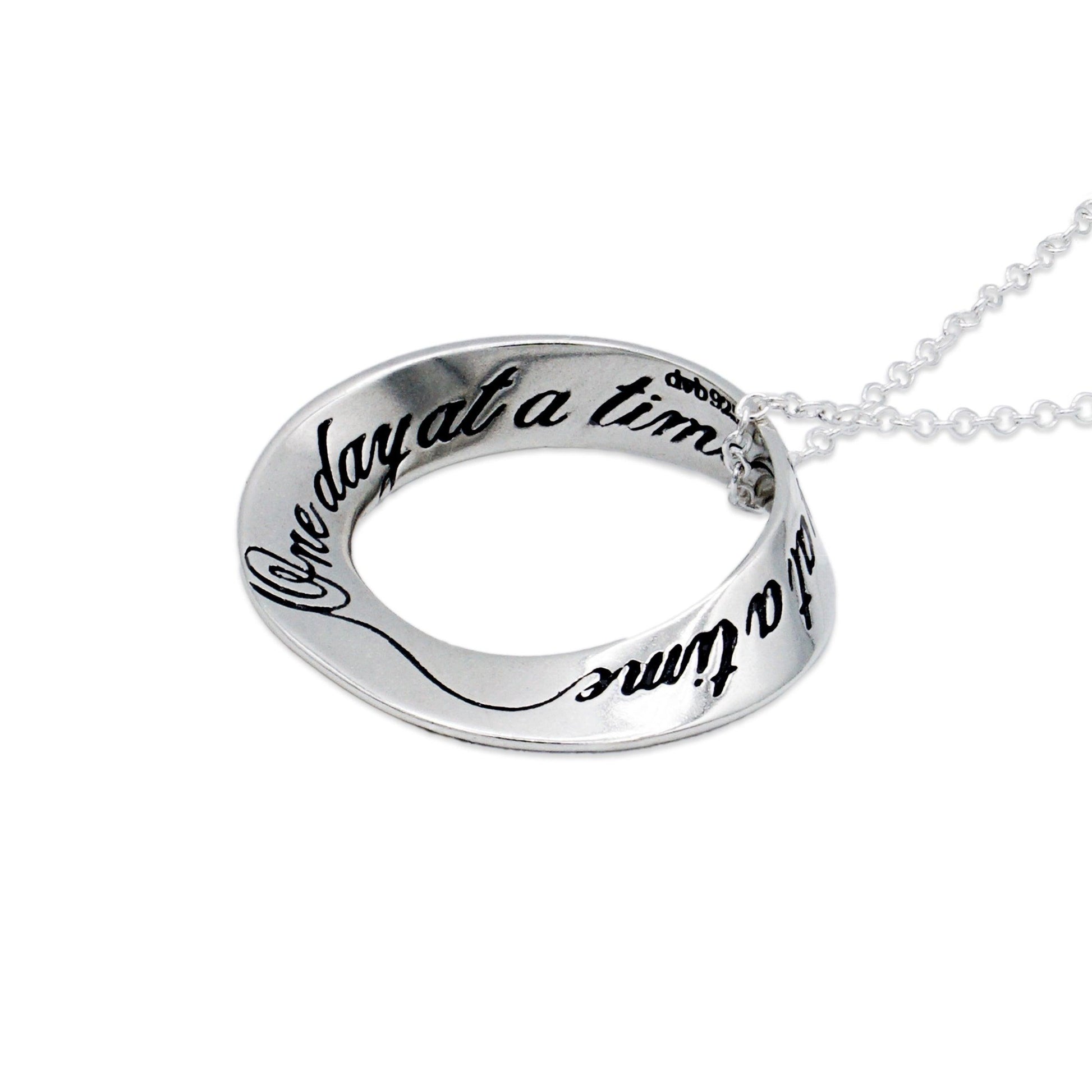 One Day At A Time Mobius Sterling Silver AA Necklace - The Token Shop