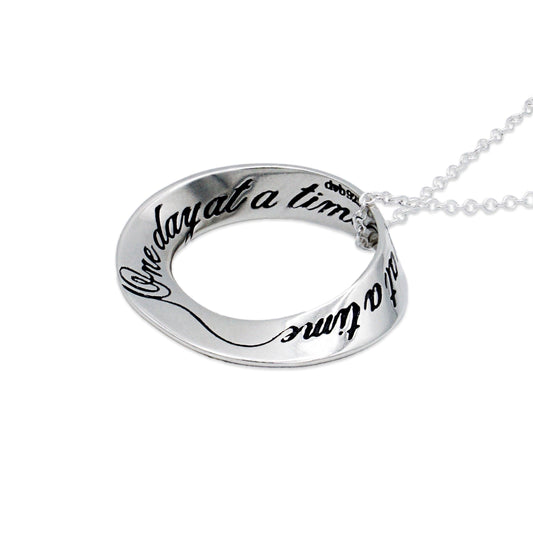 One Day At A Time Mobius Sterling Silver AA Necklace - The Token Shop