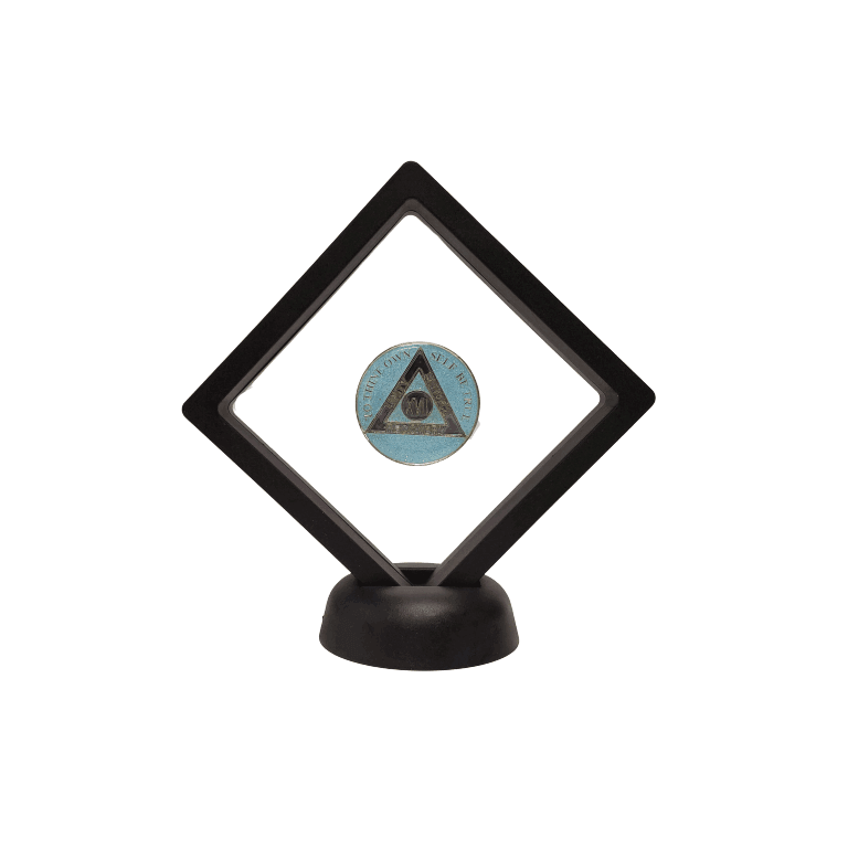 Acrylic 3D floating frame coin display box - The Token Shop