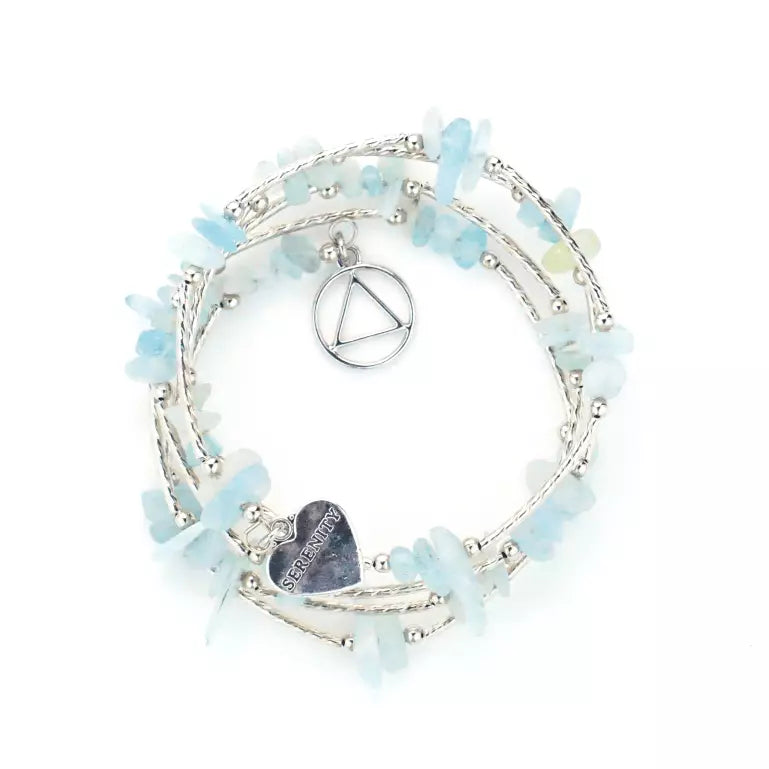 Aquamarine Wire Wrap Bracelet AA - The Token Shop