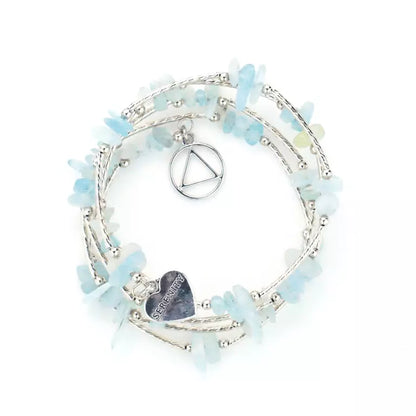 Aquamarine Wire Wrap Bracelet AA - The Token Shop
