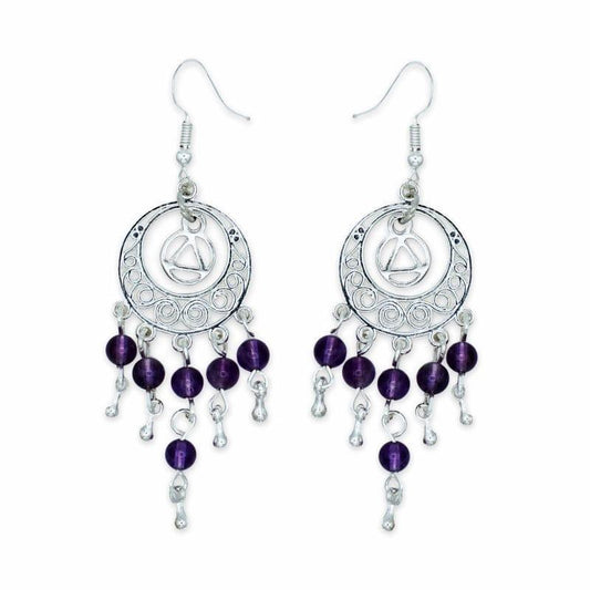 Amethyst Dreamcatcher AA Earring - The Token Shop