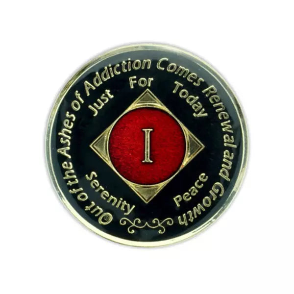 Brilliant Black & Red Triplate NA Medallions - The Token Shop
