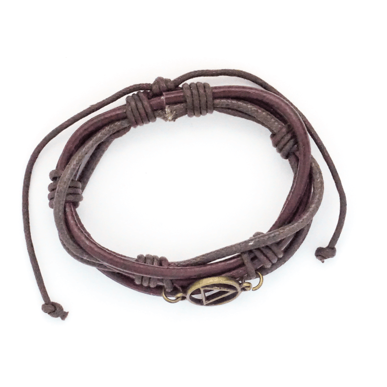 Brown Leather Adjustable AA Bracelet - The Token Shop