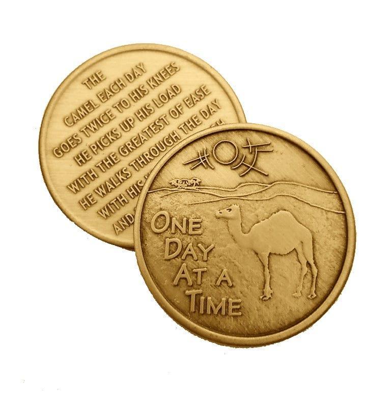 Camel With Poem Bronze Affirmation Medallions - The Token Shop