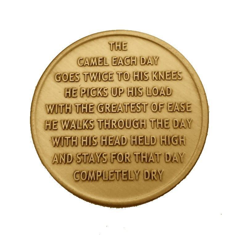Camel With Poem Bronze Affirmation Medallions - The Token Shop