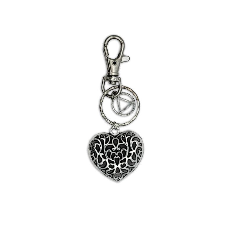Clip On Recovery Heart Keychain - The Token Shop