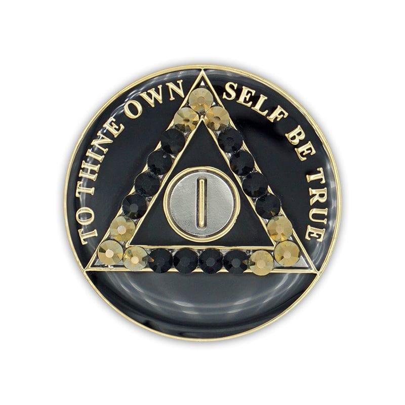 Crystallized Black Triplate AA Chips - The Token Shop