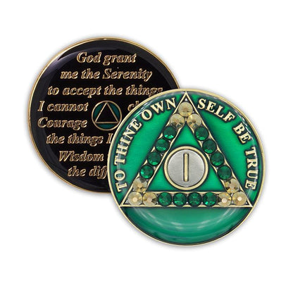 Crystallized Green Triplate AA Chips - The Token Shop