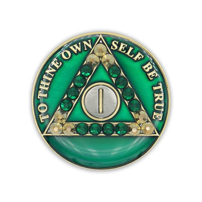 Crystallized Green Triplate AA Chips - The Token Shop