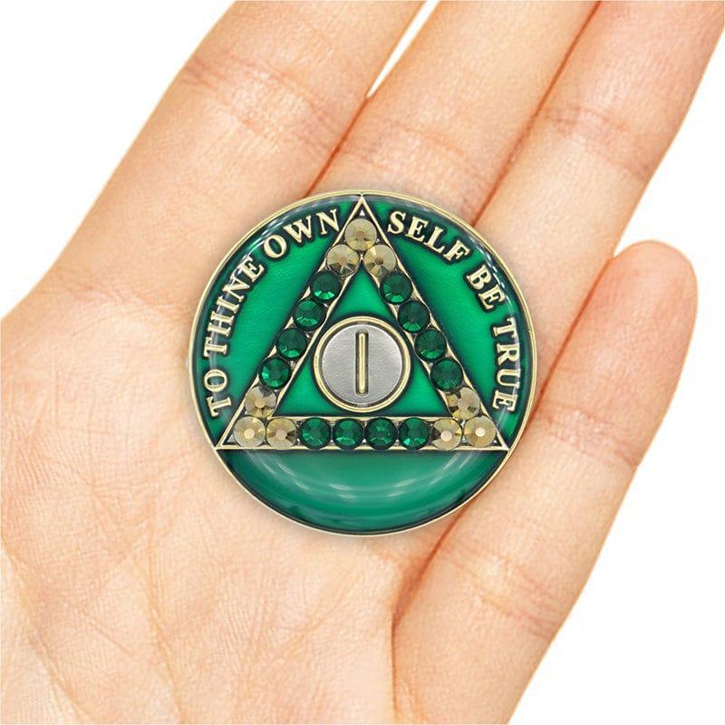 Crystallized Green Triplate AA Chips - The Token Shop