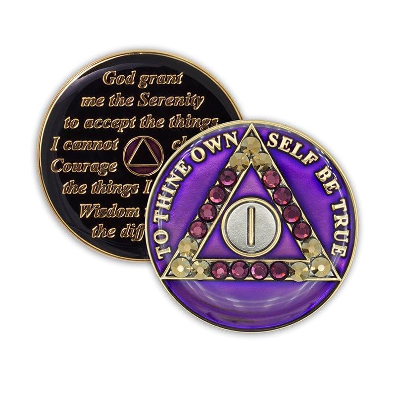 Crystallized Purple Triplate AA Chips - The Token Shop