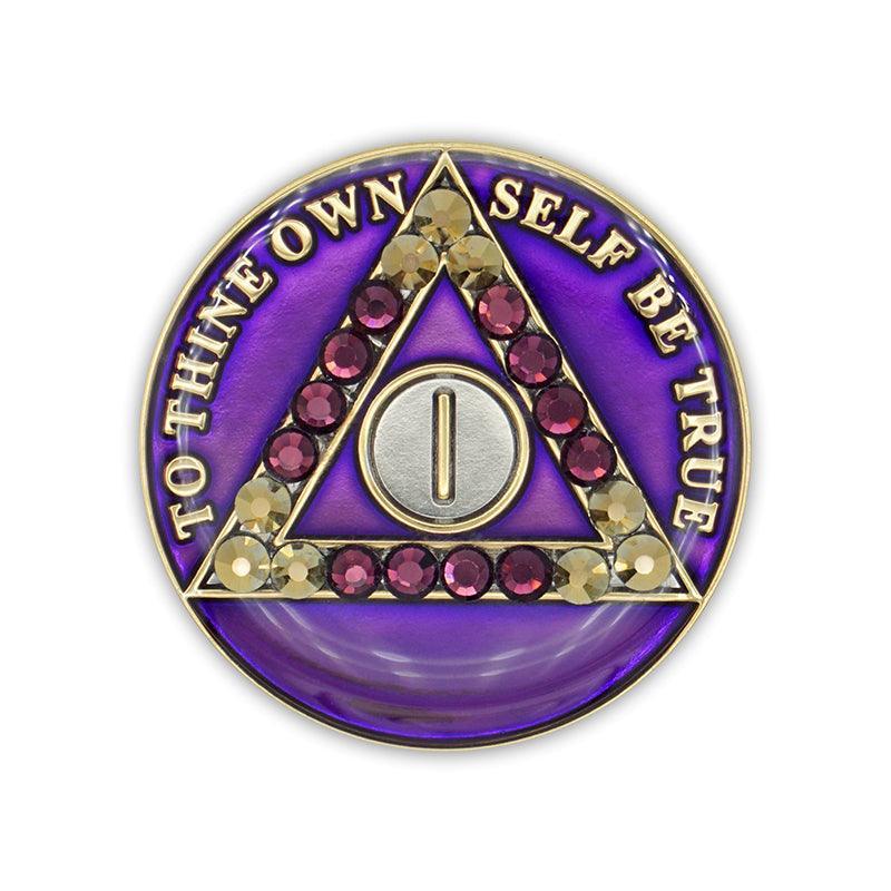 Crystallized Purple Triplate AA Chips - The Token Shop
