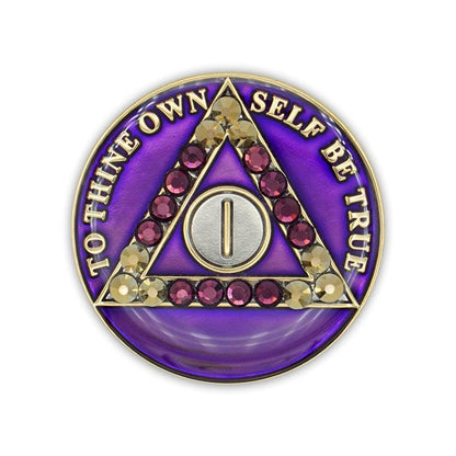Crystallized Purple Triplate AA Chips - The Token Shop