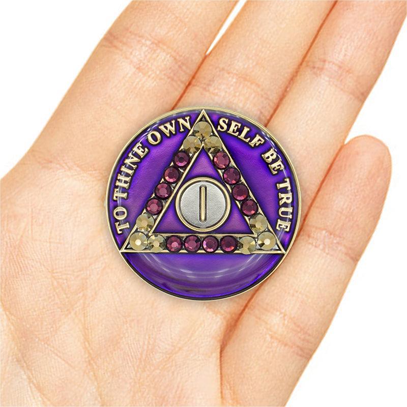 Crystallized Purple Triplate AA Chips - The Token Shop
