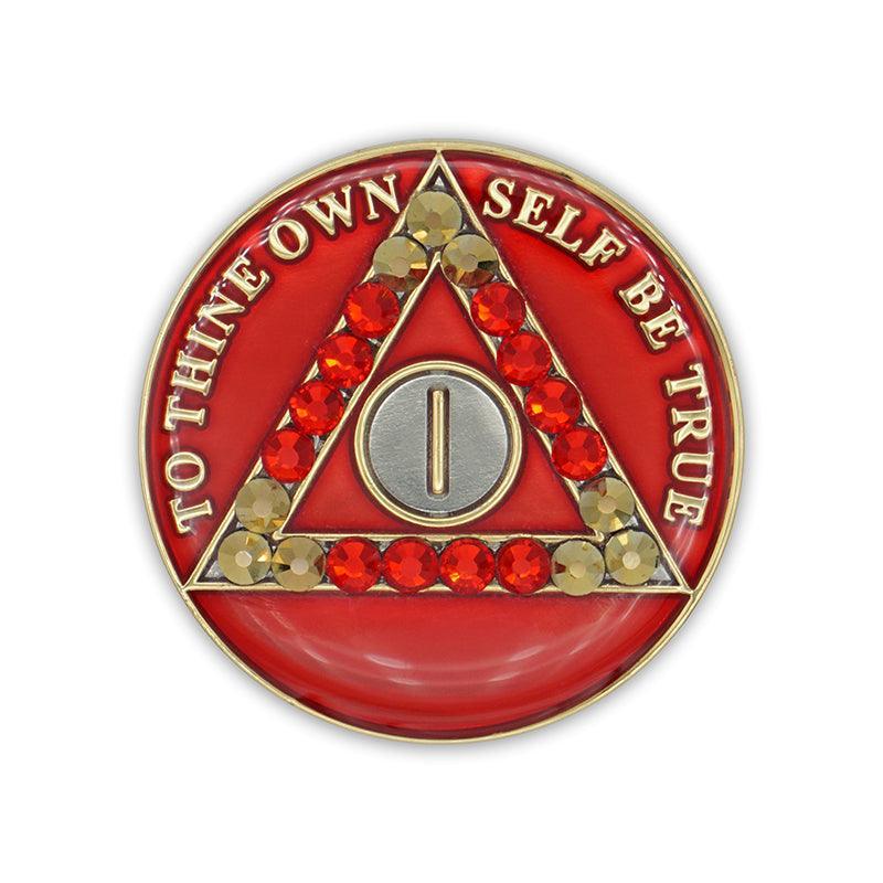 Crystallized Red Triplate AA Chips - The Token Shop