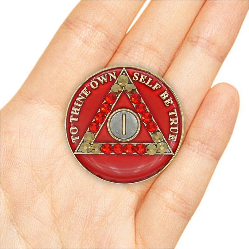 Crystallized Red Triplate AA Chips - The Token Shop