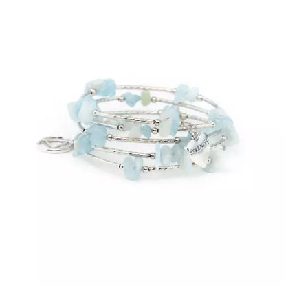 Aquamarine Wire Wrap Bracelet AA - The Token Shop