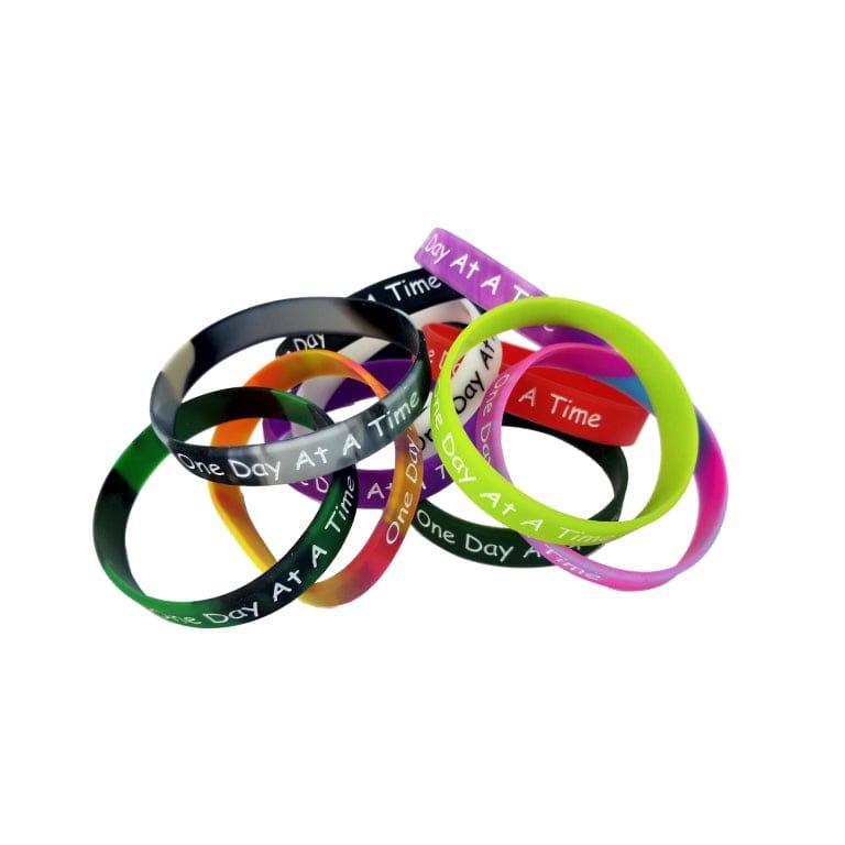 Debossed Wristbands  "One Day At A Time" - The Token Shop