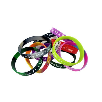 Debossed Wristbands  "One Day At A Time" - The Token Shop
