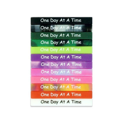 Debossed Wristbands  "One Day At A Time" - The Token Shop