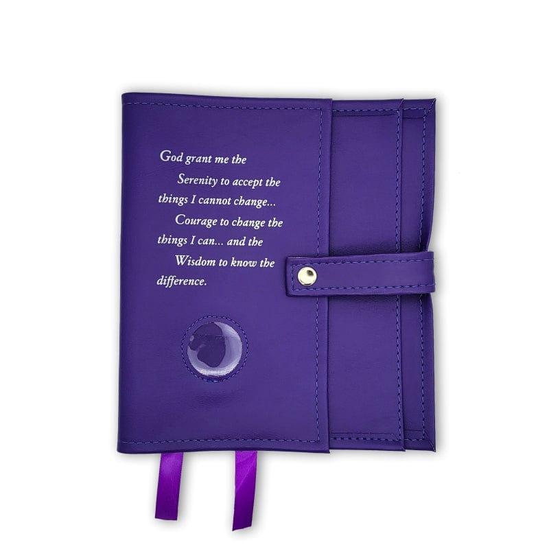 Double Big Book Cover W/Serenity Prayer and Coin Holder - The Token Shop