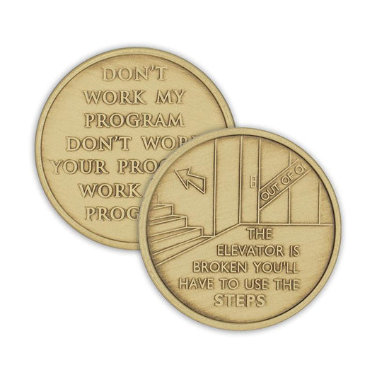 Elevator is Broken Wendells Bronze Affirmation Medallions - The Token Shop