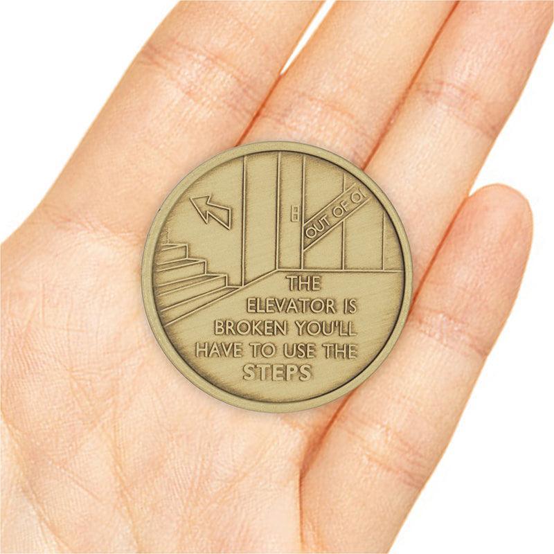 Elevator is Broken Wendells Bronze Affirmation Medallions - The Token Shop
