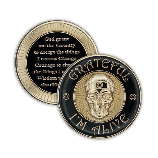 Gold Grateful I'm Alive Medallion - The Token Shop