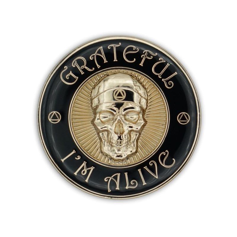 Gold Grateful I'm Alive Medallion - The Token Shop