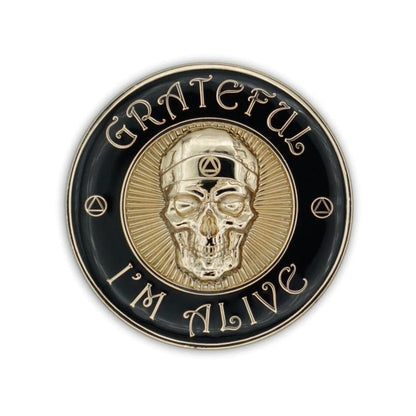 Gold Grateful I'm Alive Medallion - The Token Shop