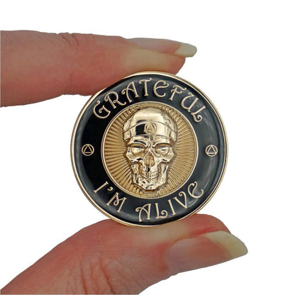 Gold Grateful I'm Alive Medallion - The Token Shop