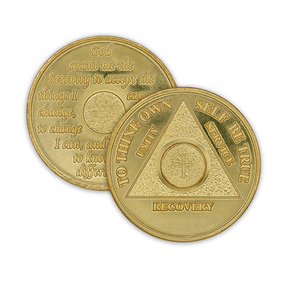 Gold Plated Precious Metal AA Anniversary Medallions - The Token Shop
