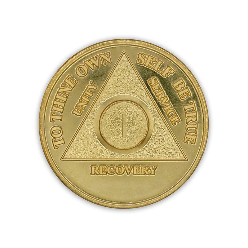 Gold Plated Precious Metal AA Anniversary Medallions - The Token Shop
