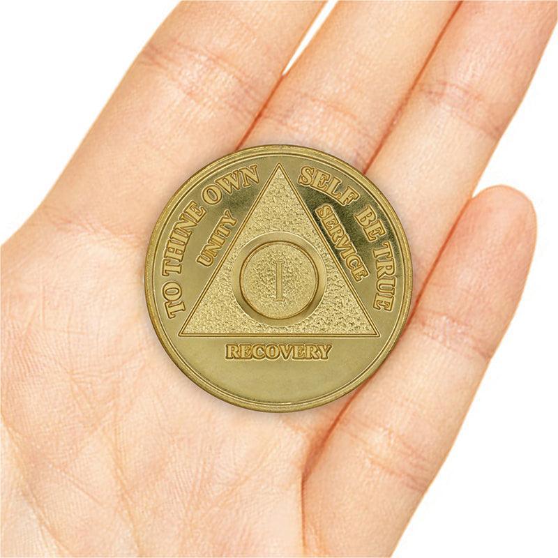 Gold Plated Precious Metal AA Anniversary Medallions - The Token Shop